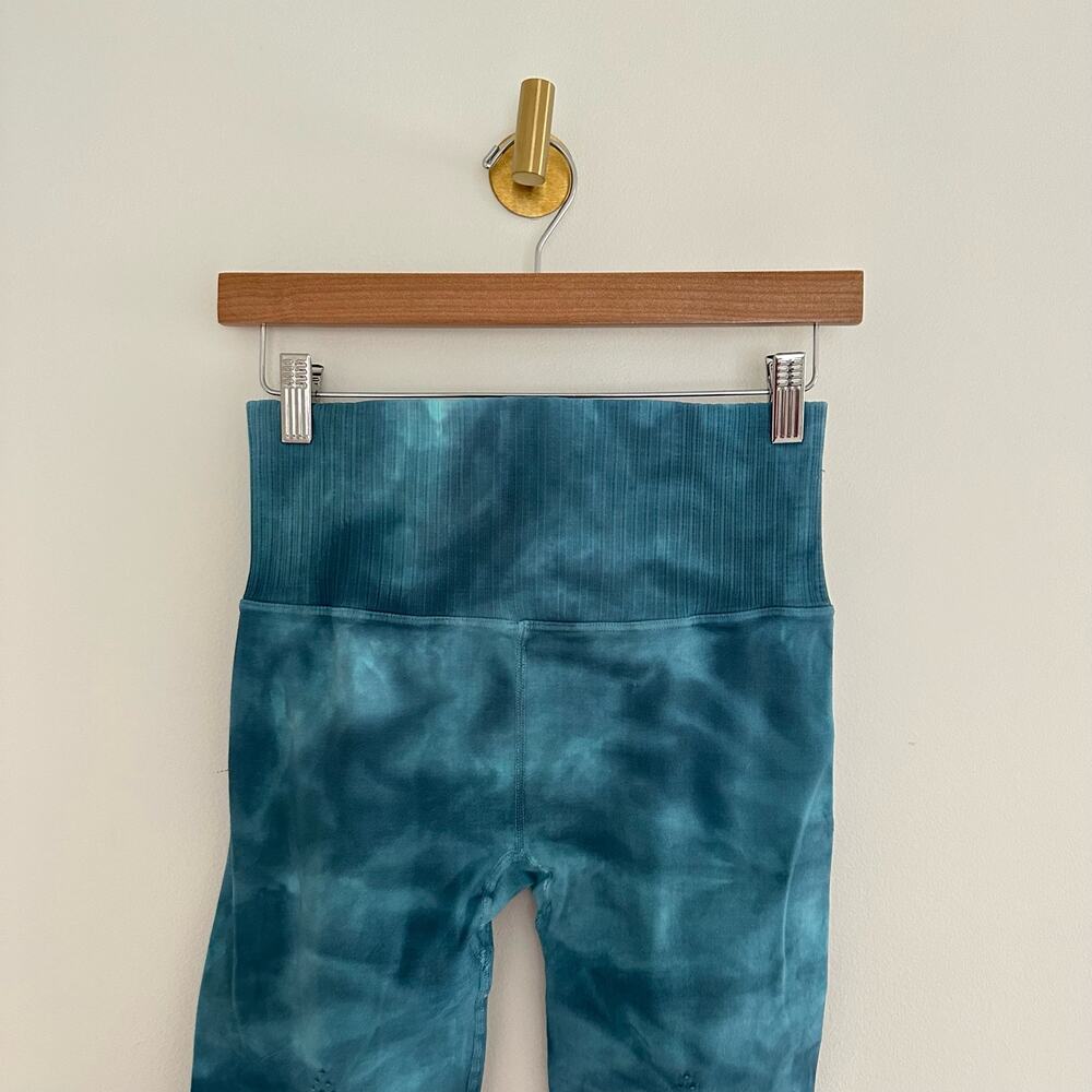 Free People Good Karma Tie Dye Yoga Leggings in Blue Peacock - Picture 7 of 8